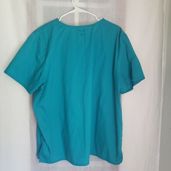 Scrubstar Scrub Top Turquoise Blue Scrubs Medical Vet Dental Size XL - Picture 4 of 9